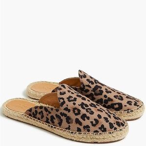J. Crew Factory Animal Printed Espadrille Mule Slides Size 8